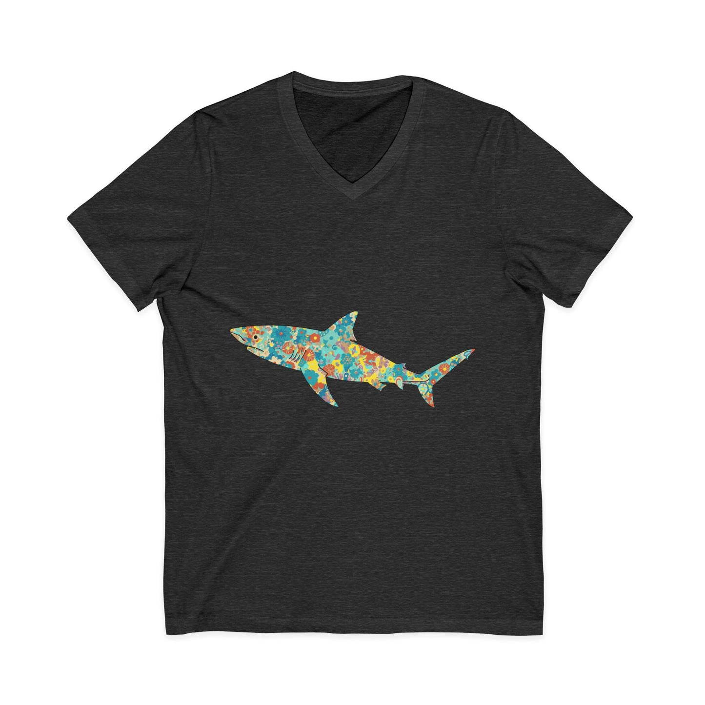 •V• Shark V-Neck Tee - Lemon Shark Floral