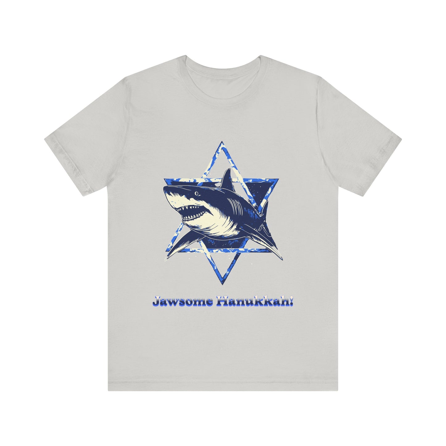Hanukkah Shark  Tee - Jawsome Hanukkah Graphic Unisex Jersey Tee