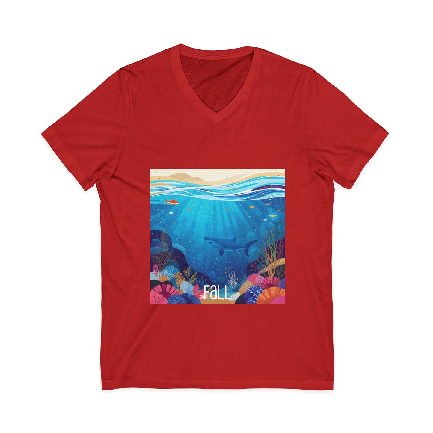 •V• Shark V-Neck Tee - Ocean Seasons 1 Fall
