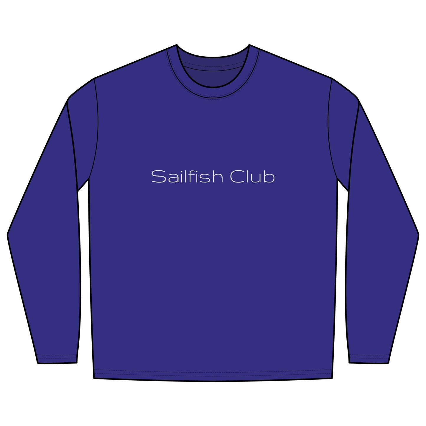 Rash Guard – Sailfish Club (Back Image, Front Text)