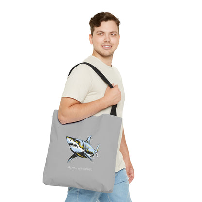 Shark Tote Bag - "Apex Mindset" Graphic Ocean Shopper