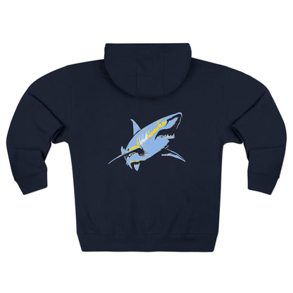 Shark Zip Hoodie - Blue Shark Solo