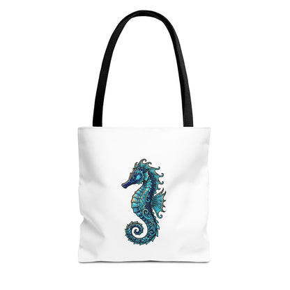 Seahorse Art Tote Bag — Nautical Ocean Tote