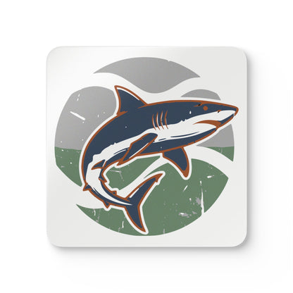 Shark Cork Coaster Set — Retro Ocean Shark