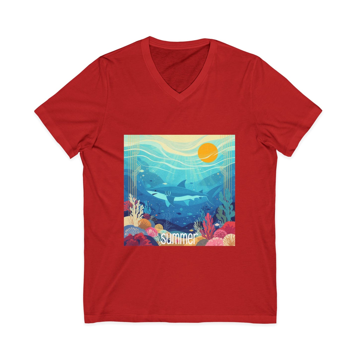 •V• Shark V-Neck Tee - Ocean Seasons 1 Summer