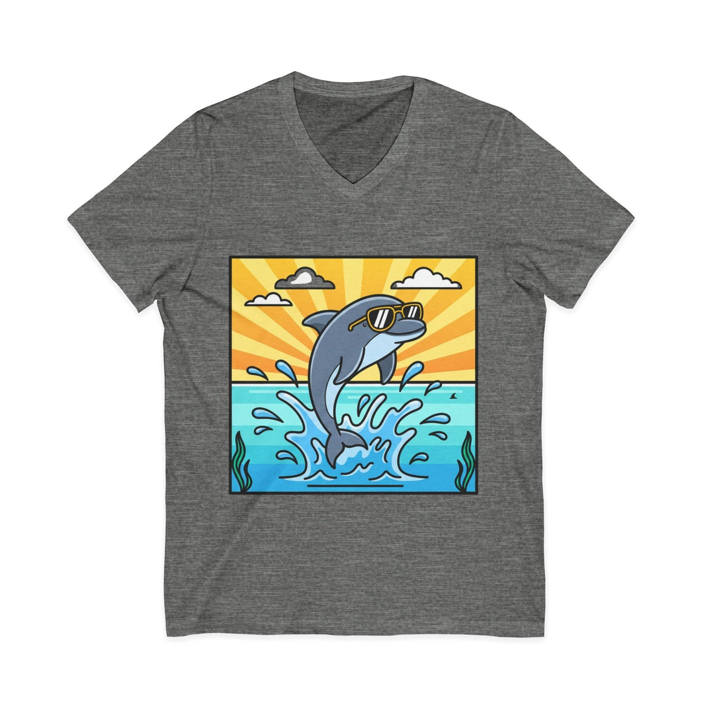 •V• Dolphin V-Neck Tee - Splash