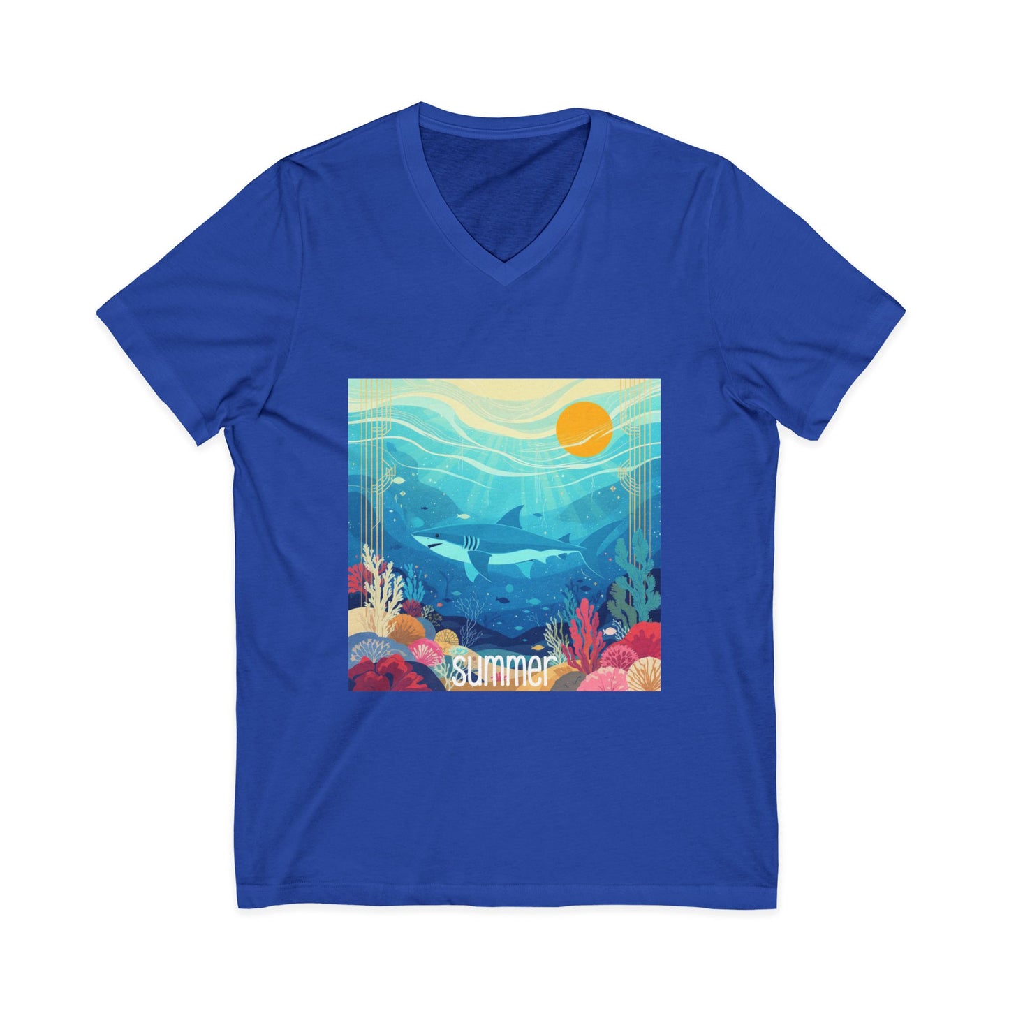•V• Shark V-Neck Tee - Ocean Seasons 1 Summer