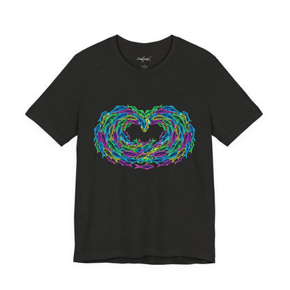 Neon Fish Tee - Heart Waves
