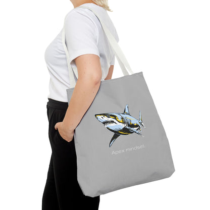 Shark Tote Bag - "Apex Mindset" Graphic Ocean Shopper