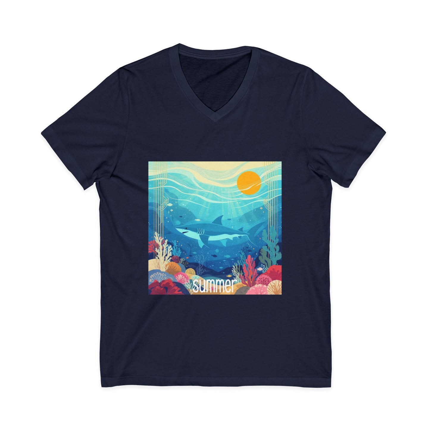 •V• Shark V-Neck Tee - Ocean Seasons 1 Summer