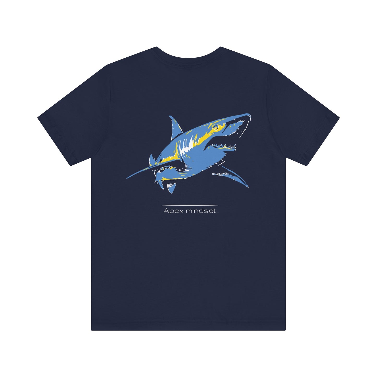 Blue Shark "Apex Mindset" Graphic Unisex Jersey Tee (graphic on back)