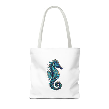 Seahorse Art Tote Bag — Nautical Ocean Tote