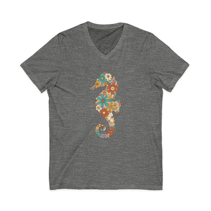 •V• Seahorse Floral V-Neck Tee