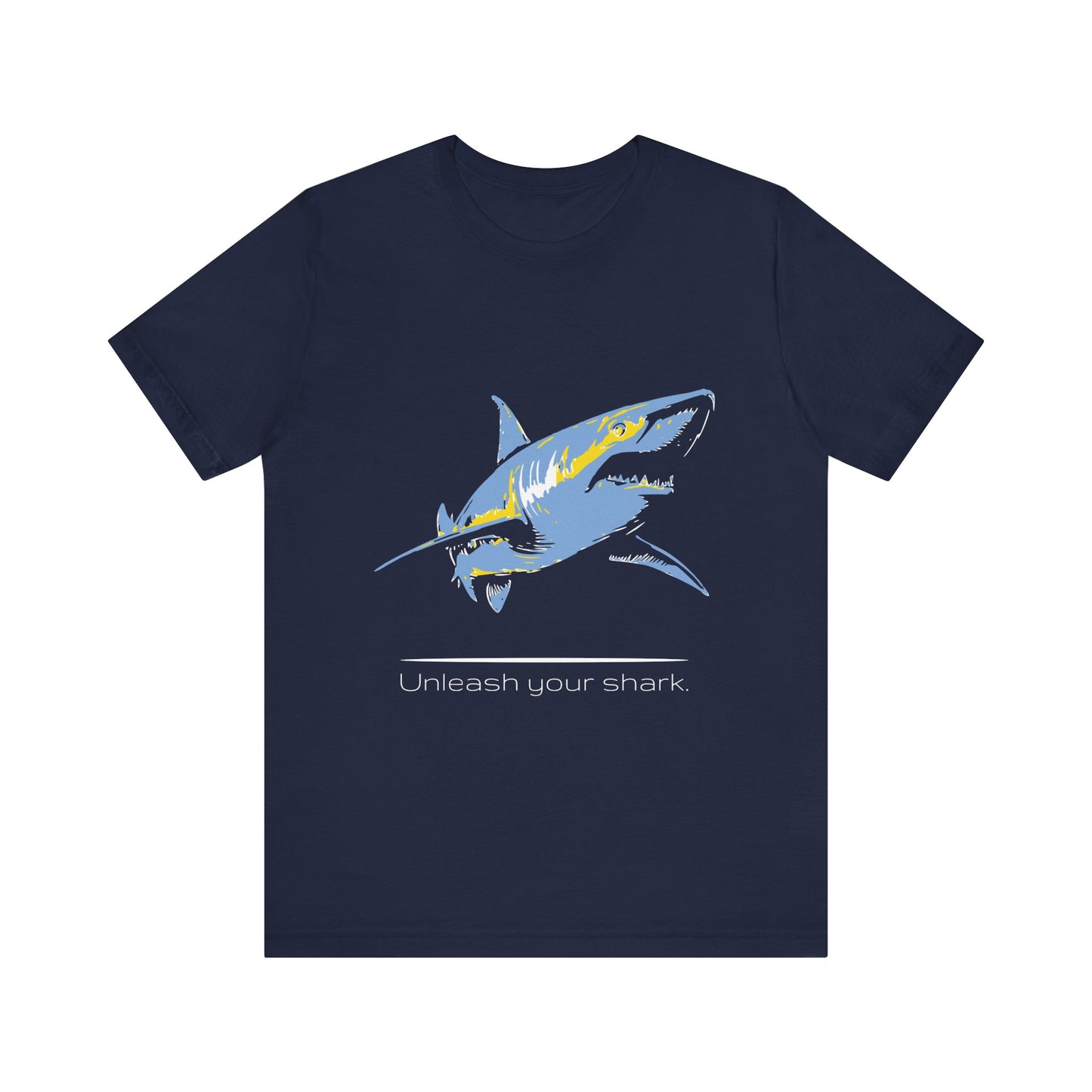 Blue Shark "Unleash your shark" Graphic Unisex Jersey Tee