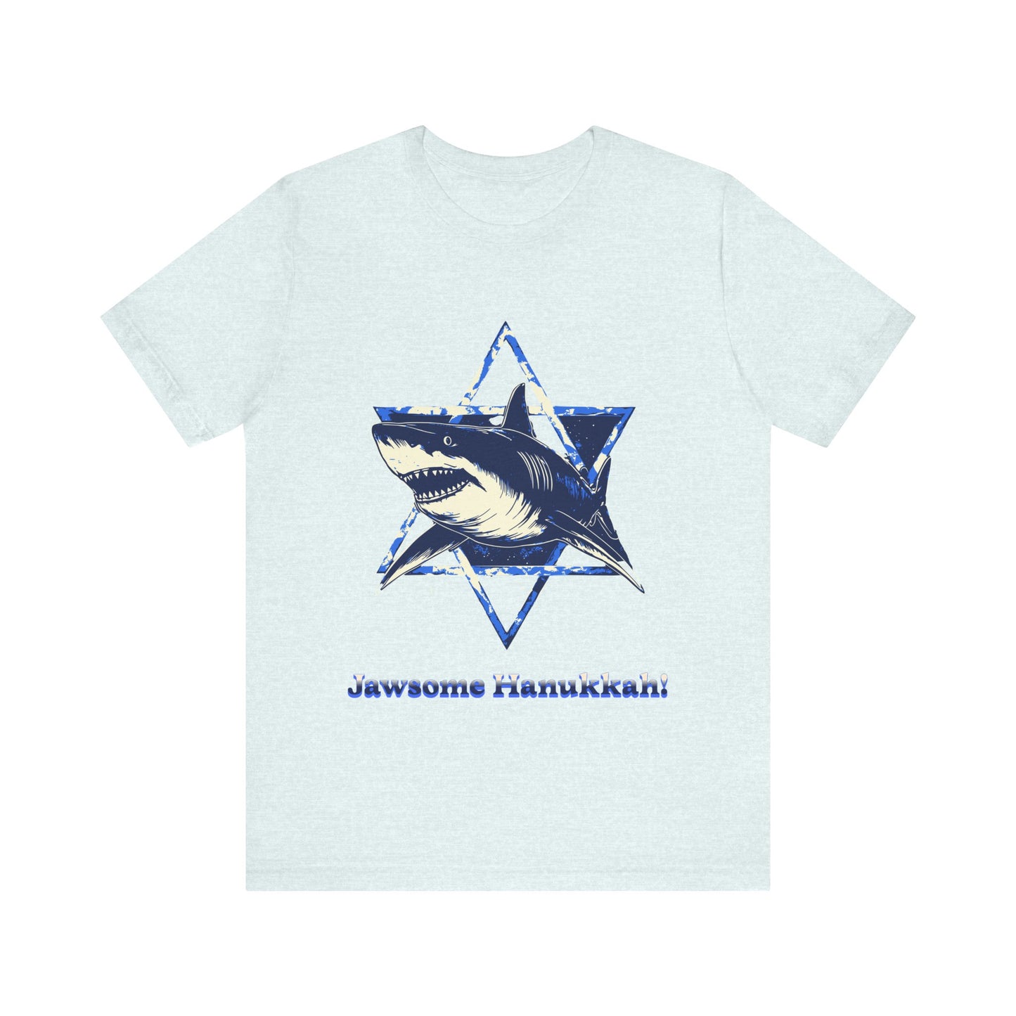 Hanukkah Shark  Tee - Jawsome Hanukkah Graphic Unisex Jersey Tee