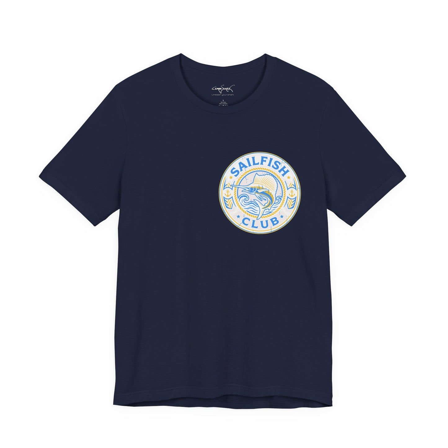 Sailfish Tee - Sailfish Club Inverted Leap (Badge on Front)