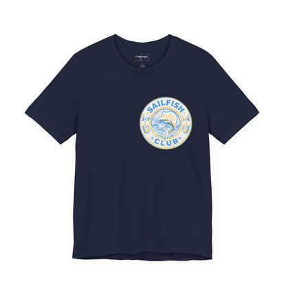 Sailfish Tee - Sailfish Club Inverted Leap (Badge on Front)