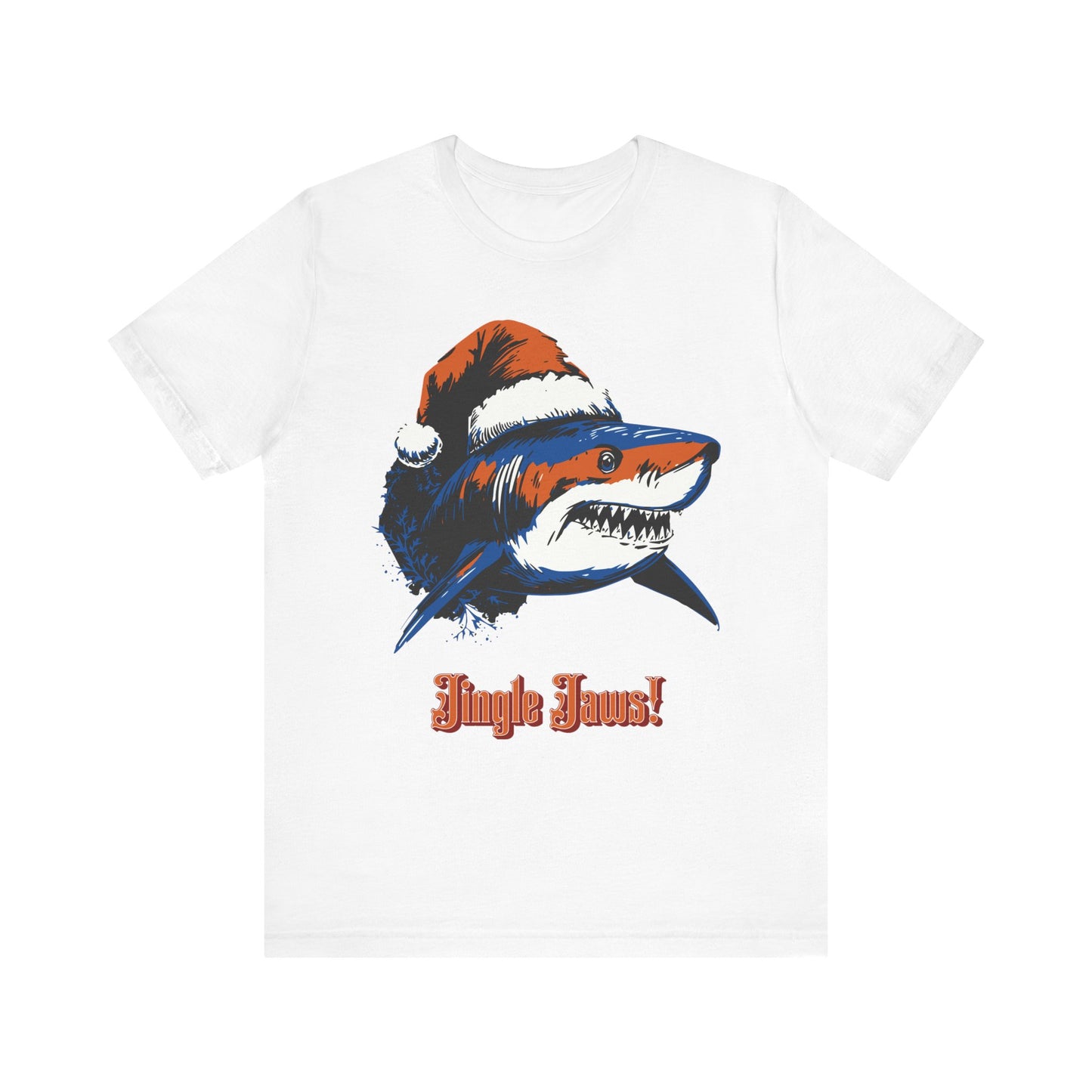 Christmas Shark Tee - Jingle Jaws Graphic Unisex Jersey Tee