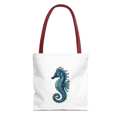 Seahorse Art Tote Bag — Nautical Ocean Tote