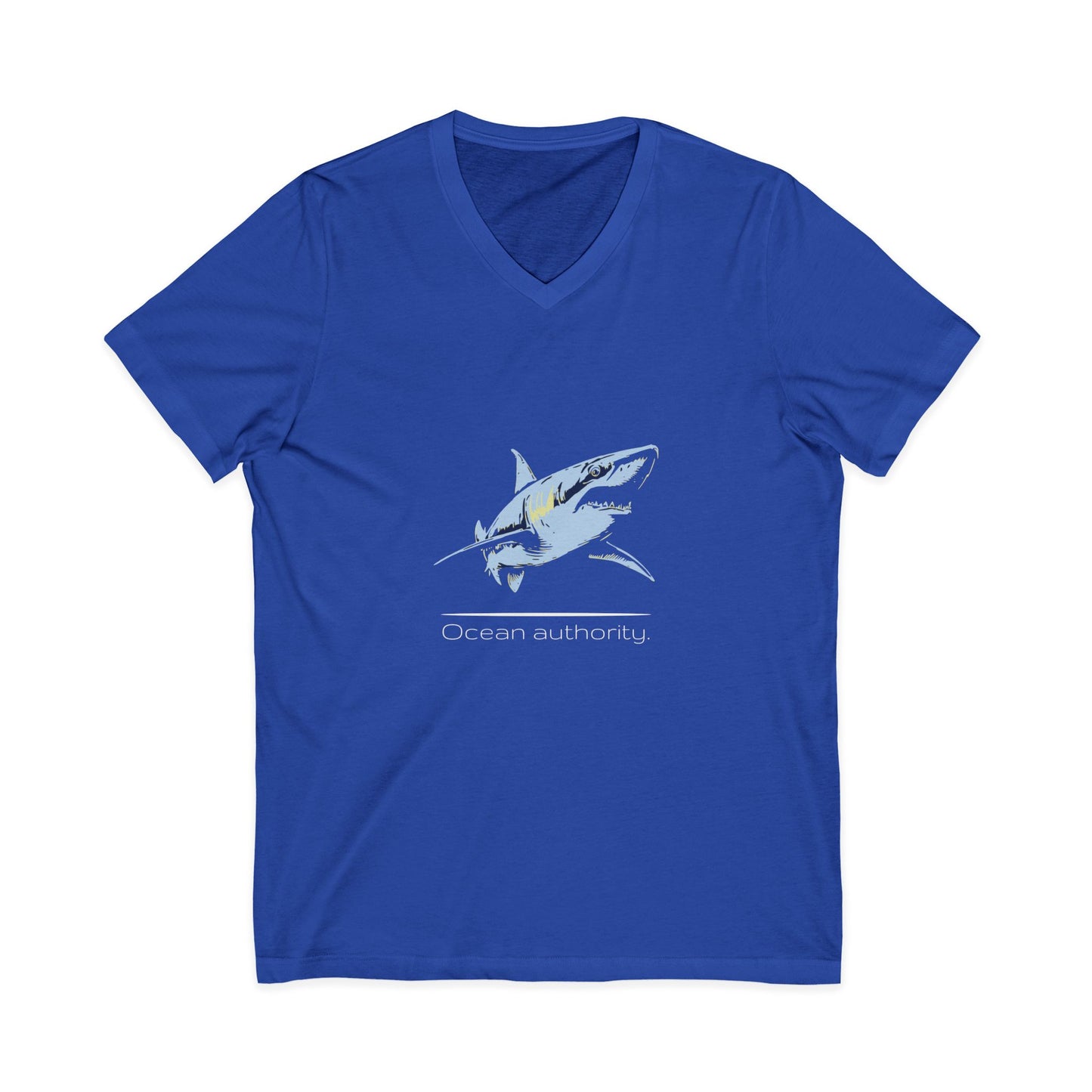 Blue Shark "Ocean authority" V-Neck Graphic Jersey Tee