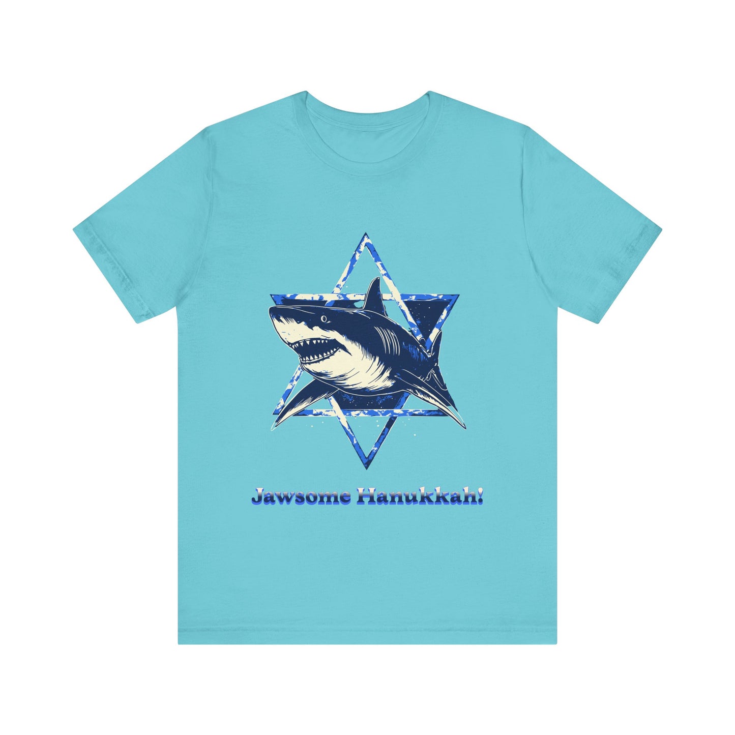 Hanukkah Shark  Tee - Jawsome Hanukkah Graphic Unisex Jersey Tee