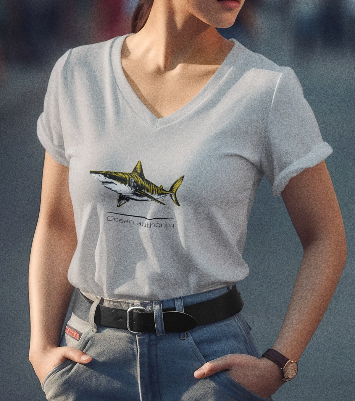 •V• Shark V-Neck Tee - Ocean Authority