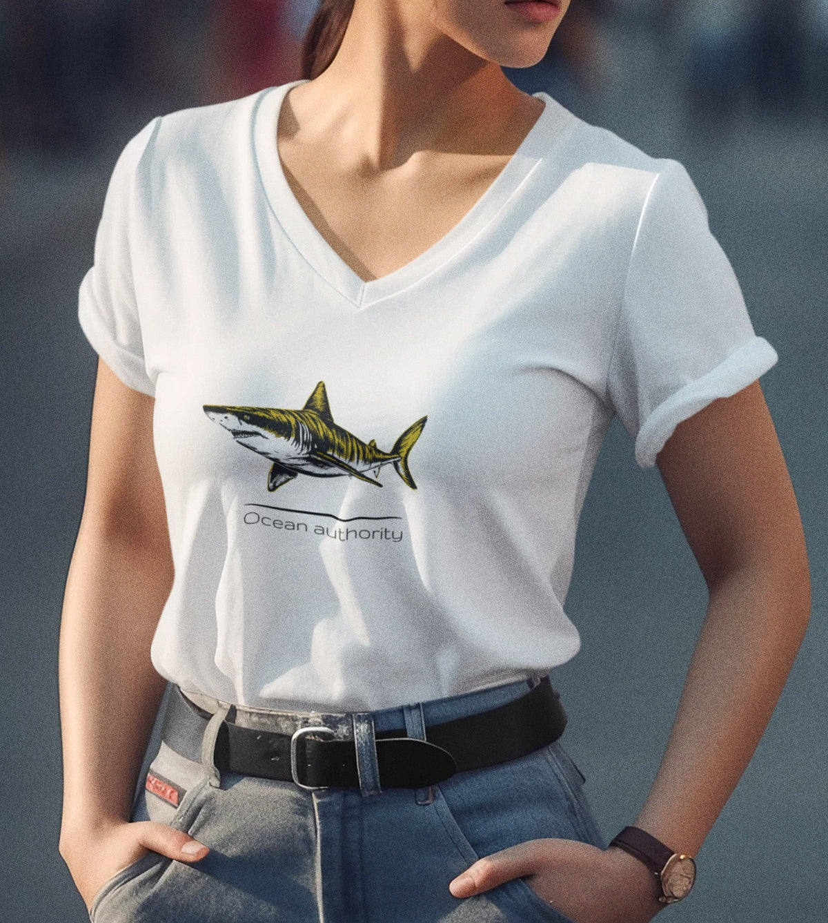 •V• Shark V-Neck Tee - Ocean Authority